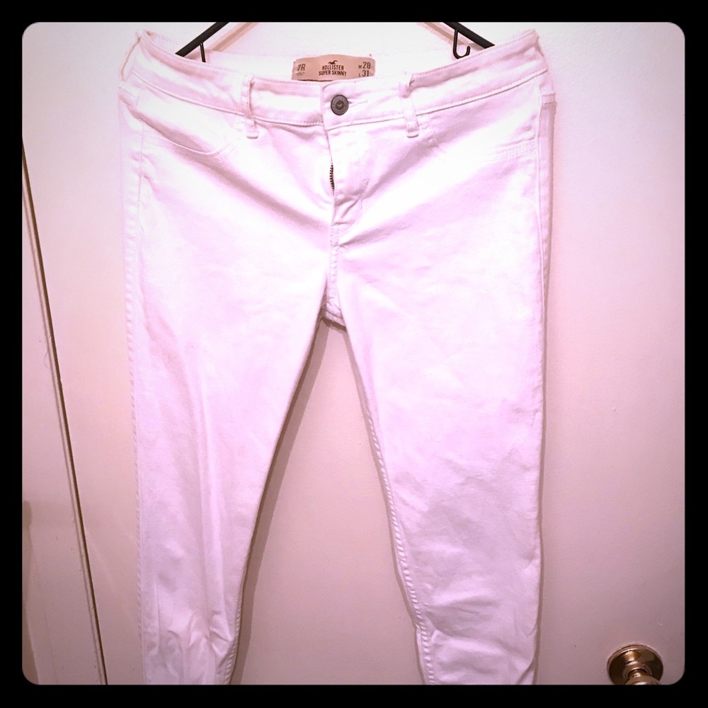 Hollister white stretch jeans
